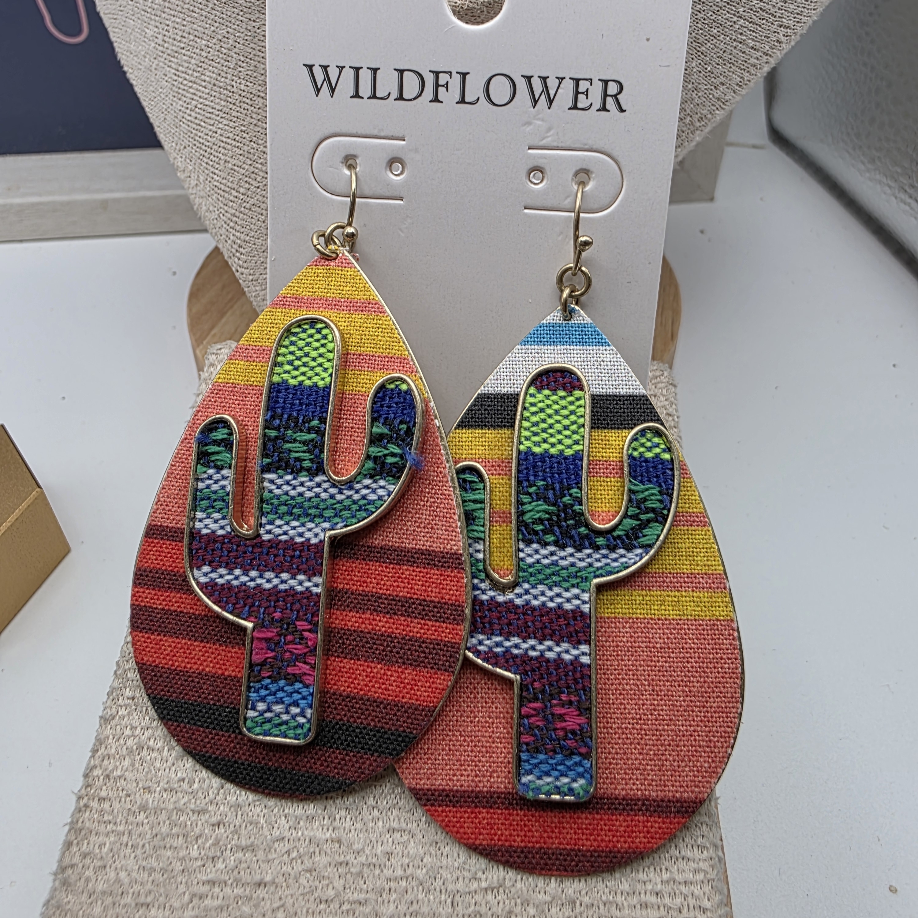 Wildflowers Vibrant Cactus Earrings 754